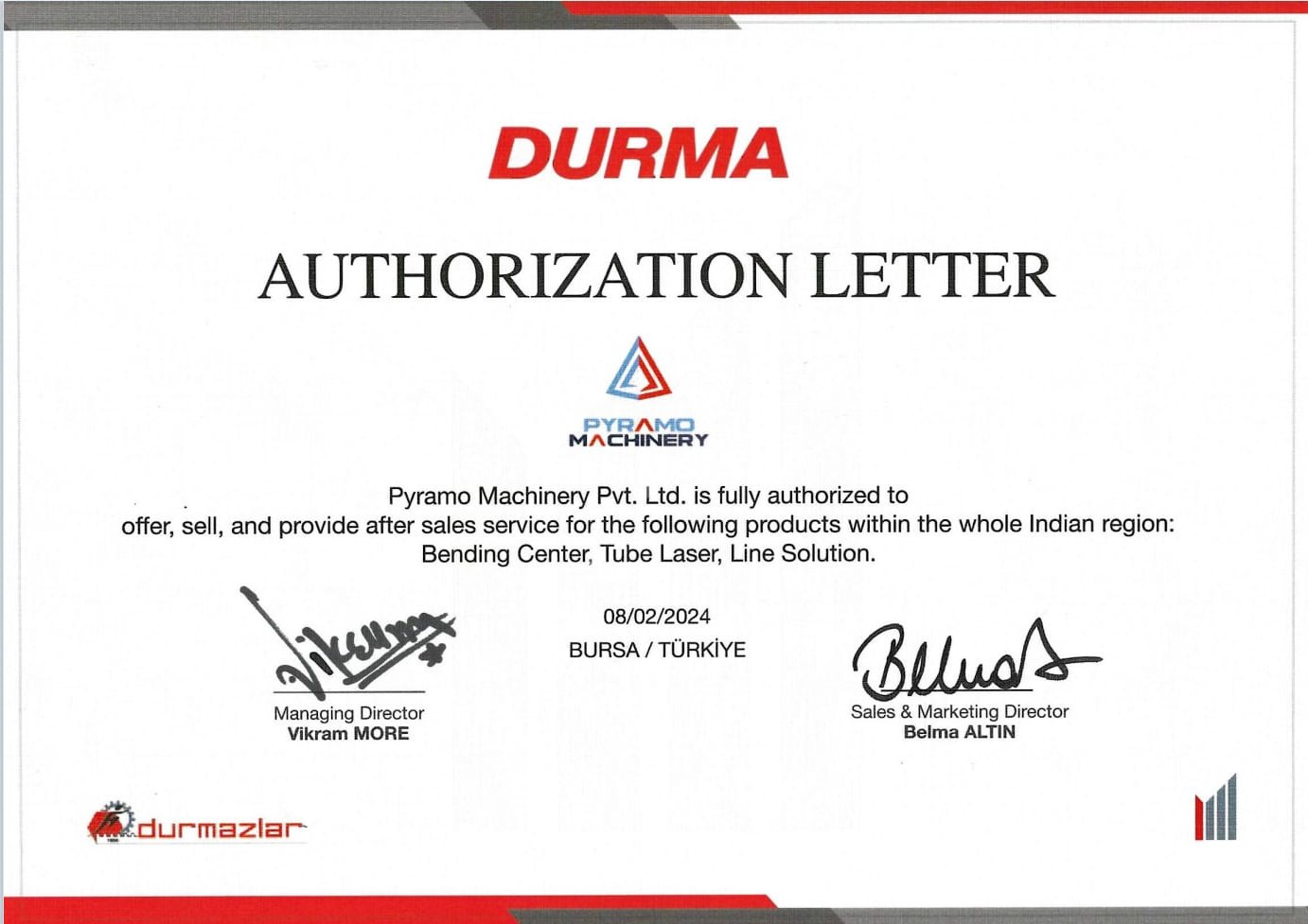 Collaboration Certificate With European Brand 